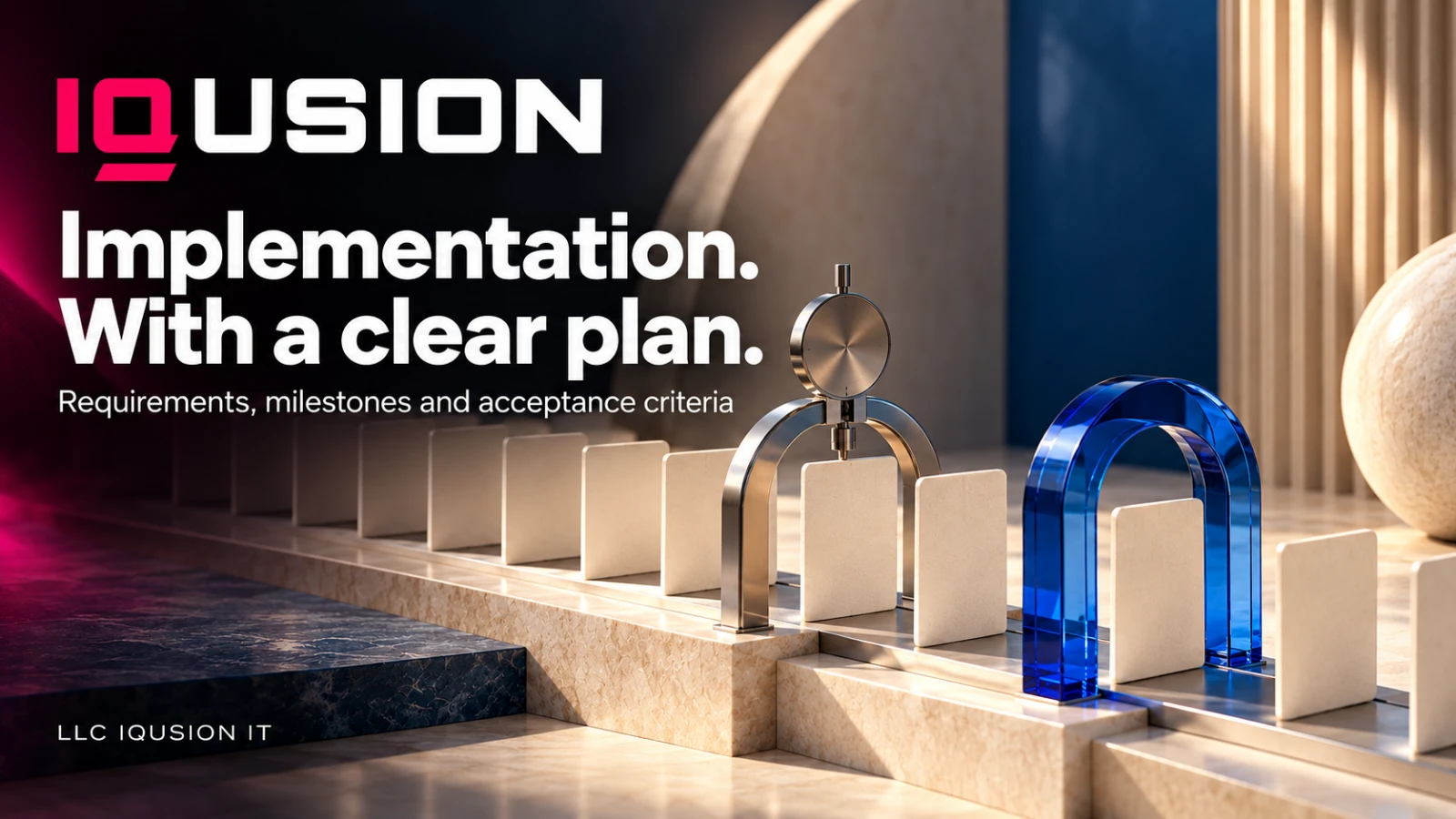 IQusion — Implementation. With a clear plan. Requirements, milestones and acceptance criteria.